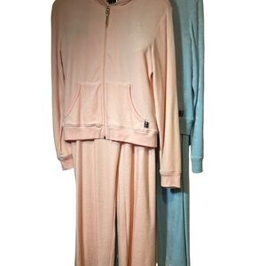BRAND NEW!! Bisou Bisou BABY BLUE Velour Tracksuit with Zip Front Hoodie